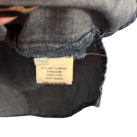 Lovestitch Women's Pintuck Denim Tunic Dress 100% Tencel Size S - Picture 5 of 5